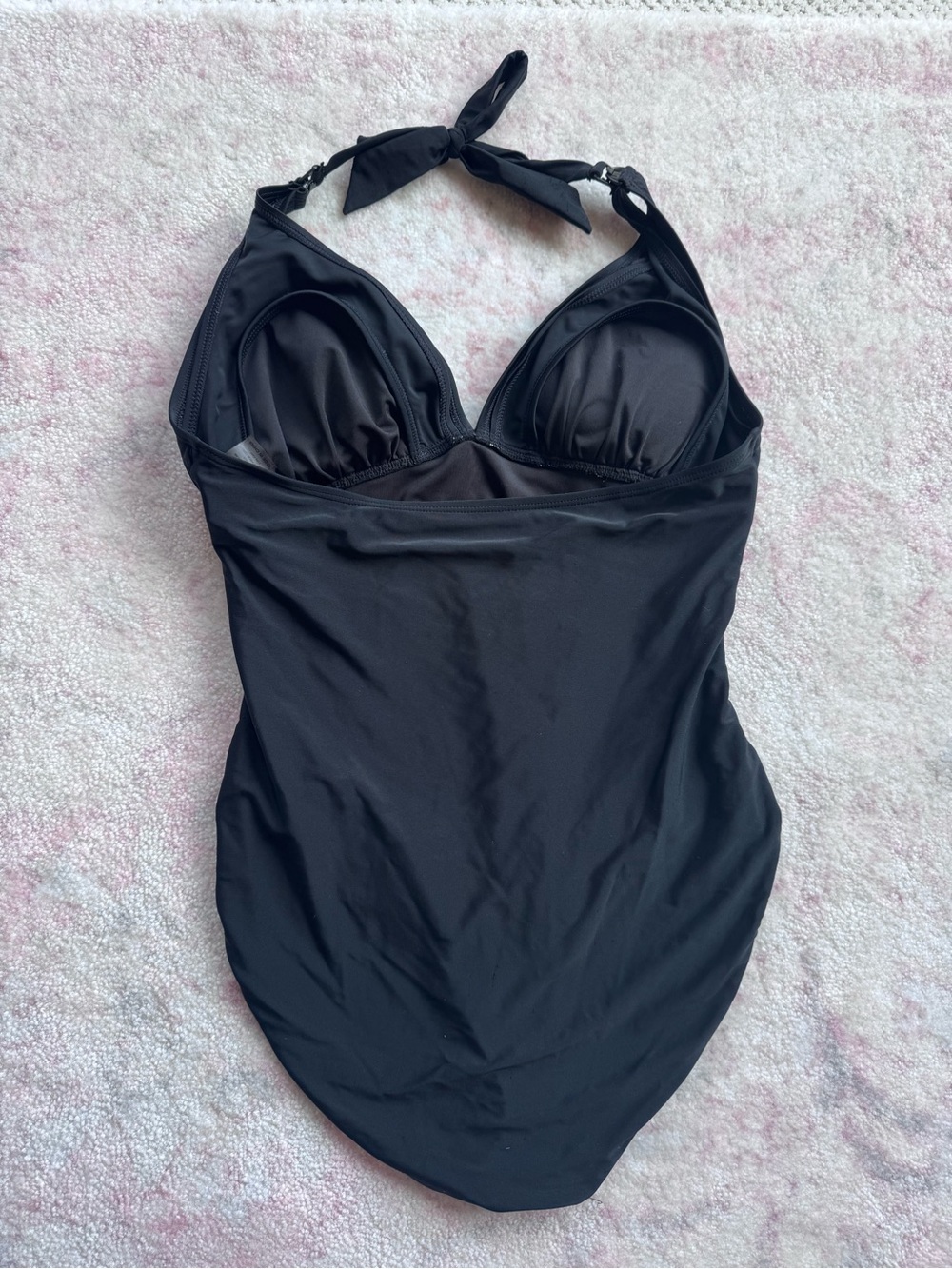 Classic Black Halter One-Piece Nursing Swimsuit (Size XL) - Picture 3 of 3